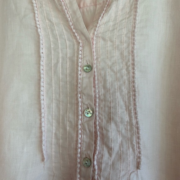 J.Jill Love Linen 100% Linen Boho Coastal Cowgirl Beachy Resort  Tunic Size L - Picture 11 of 14